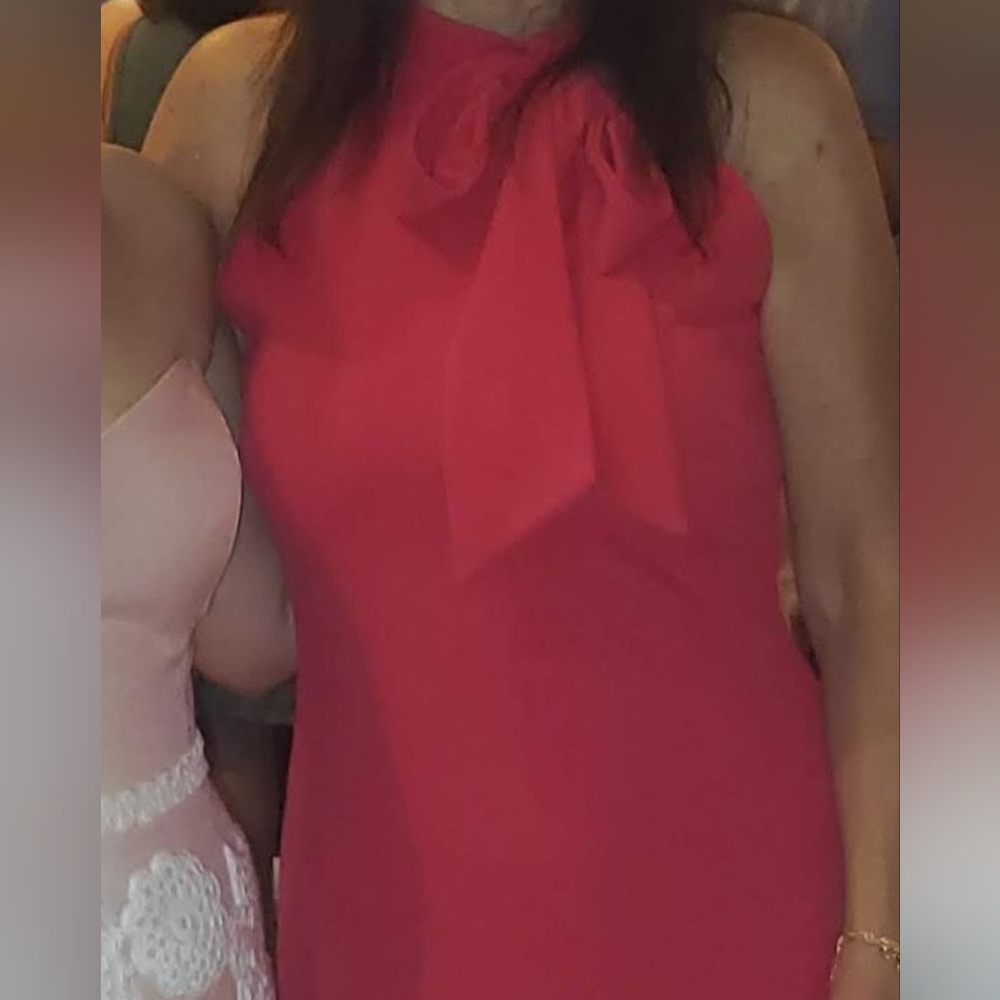 Women's dress, hot pink, New York & Co, size 6, midi length, zipper in back